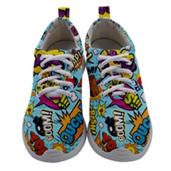 Vintage Art Tattoos Colorful Seamless Pattern Women Athletic Shoes by Bedest