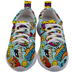 Vintage Art Tattoos Colorful Seamless Pattern Kids Athletic Shoes by Bedest