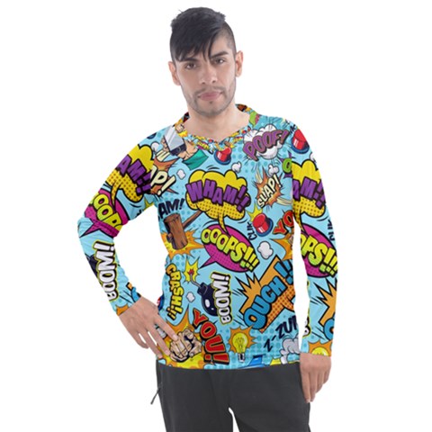 Vintage Art Tattoos Colorful Seamless Pattern Men s Pique Long Sleeve T-shirt by Bedest