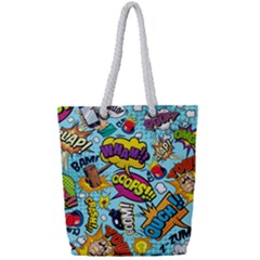 Graffiti Word Seamless Pattern Full Print Rope Handle Tote (small) by Bedest