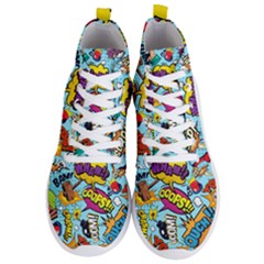 Graffiti Word Seamless Pattern Men s Lightweight High Top Sneakers by Bedest