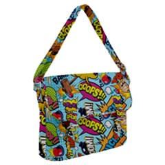 Comic Elements Colorful Seamless Pattern Buckle Messenger Bag by Bedest