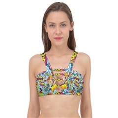 Graffiti Word Seamless Pattern Cage Up Bikini Top by Bedest