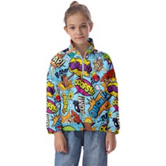 Graffiti Word Seamless Pattern Kids  Half Zip Hoodie