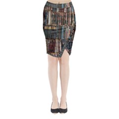 Menton Old Town France Midi Wrap Pencil Skirt by Bedest