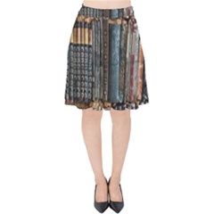 Menton Old Town France Velvet High Waist Skirt by Bedest