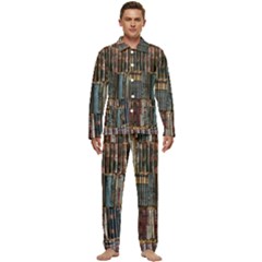 Menton Old Town France Men s Long Sleeve Velvet Pocket Pajamas Set by Bedest