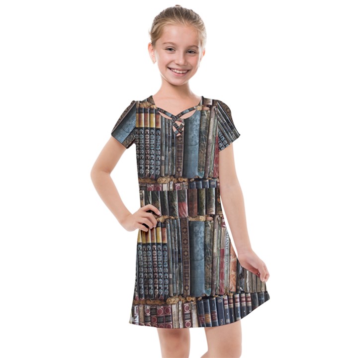 Seamless Pattern With Flower Bird Kids  Cross Web Dress