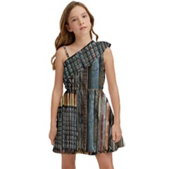 Menton Old Town France Kids  One Shoulder Party Dress by Bedest