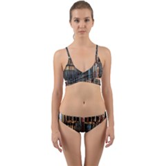 Artistic Psychedelic Hippie Peace Sign Trippy Wrap Around Bikini Set by Bedest