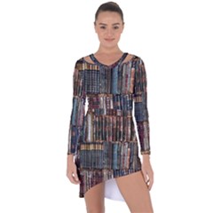 Artistic Psychedelic Hippie Peace Sign Trippy Asymmetric Cut-out Shift Dress by Bedest