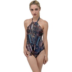 Artistic Psychedelic Hippie Peace Sign Trippy Go With The Flow One Piece Swimsuit by Bedest