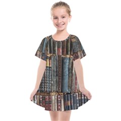 Artistic Psychedelic Hippie Peace Sign Trippy Kids  Smock Dress by Bedest