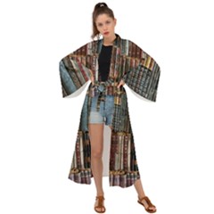 Artistic Psychedelic Hippie Peace Sign Trippy Maxi Kimono by Bedest