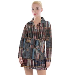 Abstract Colorful Texture Women s Long Sleeve Casual Dress by Bedest