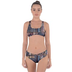 Abstract Colorful Texture Criss Cross Bikini Set by Bedest