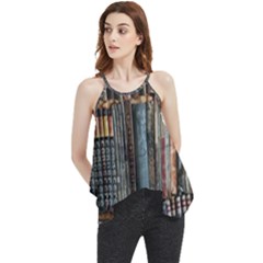 Abstract Colorful Texture Flowy Camisole Tank Top by Bedest