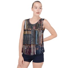 Abstract Colorful Texture Bubble Hem Chiffon Tank Top by Bedest