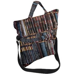 Abstract Colorful Texture Fold Over Handle Tote Bag by Bedest