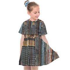 Abstract Colorful Texture Kids  Sailor Dress by Bedest