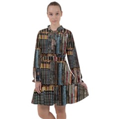 Abstract Colorful Texture All Frills Chiffon Dress by Bedest