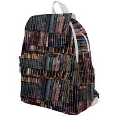 Assorted Title Of Books Piled In The Shelves Assorted Book Lot Inside The Wooden Shelf Top Flap Backpack by Bedest