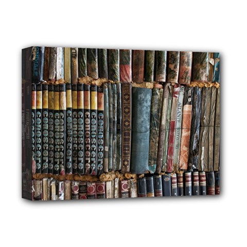 Pile Of Books Photo Of Assorted Book Lot Backyard Antique Store Deluxe Canvas 16  X 12  (stretched)  by Bedest