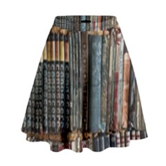 Pile Of Books Photo Of Assorted Book Lot Backyard Antique Store High Waist Skirt by Bedest