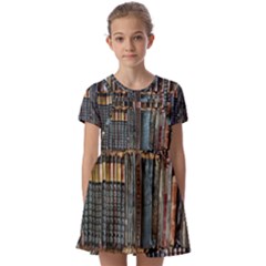 Pile Of Books Photo Of Assorted Book Lot Backyard Antique Store Kids  Short Sleeve Pinafore Style Dress by Bedest