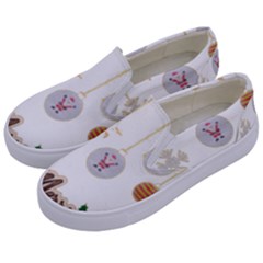 Merry Christmas  Kids  Canvas Slip Ons by bego