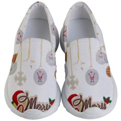 Merry Christmas  Kids Lightweight Slip Ons by bego