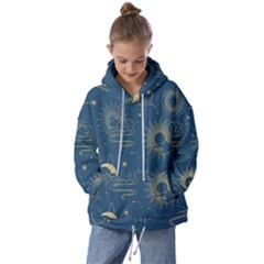 Asian Seamless Galaxy Pattern Kids  Oversized Hoodie by Cemarart