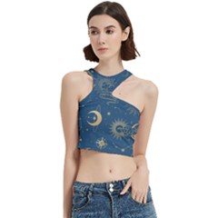 Asian Seamless Galaxy Pattern Cut Out Top by Cemarart