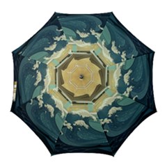 Sea Asia Waves Japanese Art The Great Wave Off Kanagawa Golf Umbrellas by Cemarart