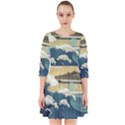 Sea Asia Waves Japanese Art The Great Wave Off Kanagawa Smock Dress View1