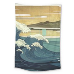 Sea Asia Waves Japanese Art The Great Wave Off Kanagawa Large Tapestry by Cemarart