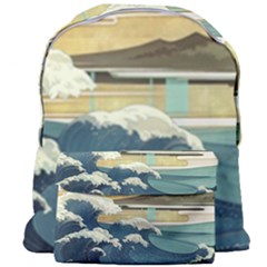 Sea Asia Waves Japanese Art The Great Wave Off Kanagawa Giant Full Print Backpack by Cemarart