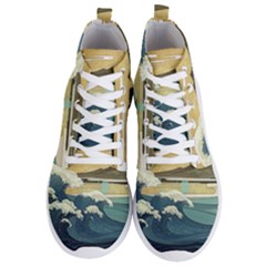 Sea Asia Waves Japanese Art The Great Wave Off Kanagawa Men s Lightweight High Top Sneakers by Cemarart