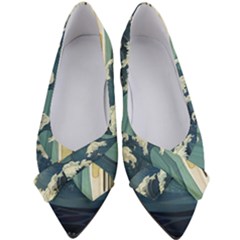 Sea Asia Waves Japanese Art The Great Wave Off Kanagawa Women s Bow Heels by Cemarart