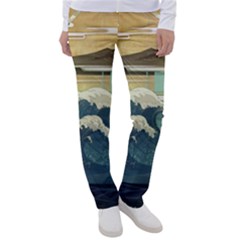 Sea Asia Waves Japanese Art The Great Wave Off Kanagawa Women s Casual Pants by Cemarart