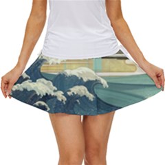 Sea Asia Waves Japanese Art The Great Wave Off Kanagawa Women s Skort by Cemarart