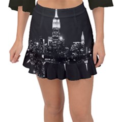 Photography Of Buildings New York City  Nyc Skyline Fishtail Mini Chiffon Skirt by Cemarart