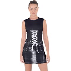 Photography Of Buildings New York City  Nyc Skyline Lace Up Front Bodycon Dress by Cemarart