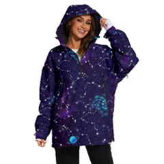 Realistic Night Sky With Constellations Women s Ski And Snowboard Jacket