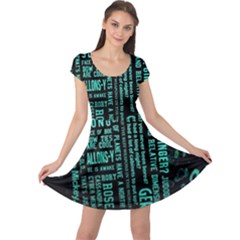 Tardis Doctor Who Technology Number Communication Cap Sleeve Dress by Cemarart