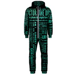 Tardis Doctor Who Technology Number Communication Hooded Jumpsuit (men) by Cemarart