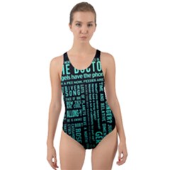 Tardis Doctor Who Technology Number Communication Cut-out Back One Piece Swimsuit by Cemarart