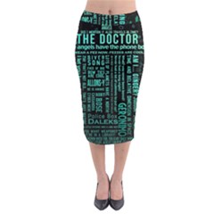 Tardis Doctor Who Technology Number Communication Midi Pencil Skirt