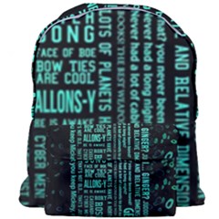 Tardis Doctor Who Technology Number Communication Giant Full Print Backpack by Cemarart