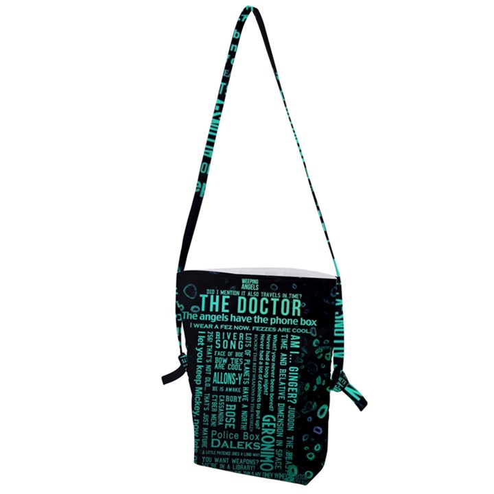 Tardis Doctor Who Technology Number Communication Folding Shoulder Bag